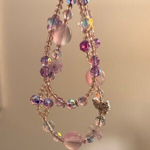 Pink & Purple Beaded phone charm!  - Iridescent Beads. 🔮